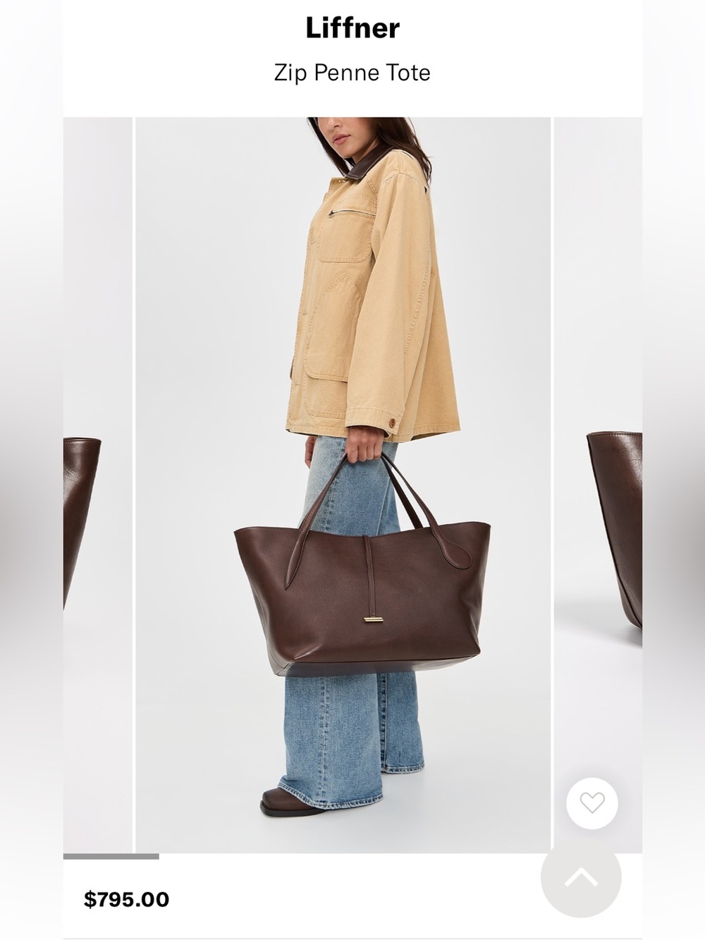 Little Liffner Zip Penne Tote in Brown